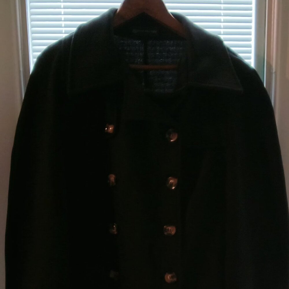 Kara And Kate 🌷 Womens Gorgeous Black Luxe Button Up Double Breasted Cape 🌷 - Picture 16 of 16